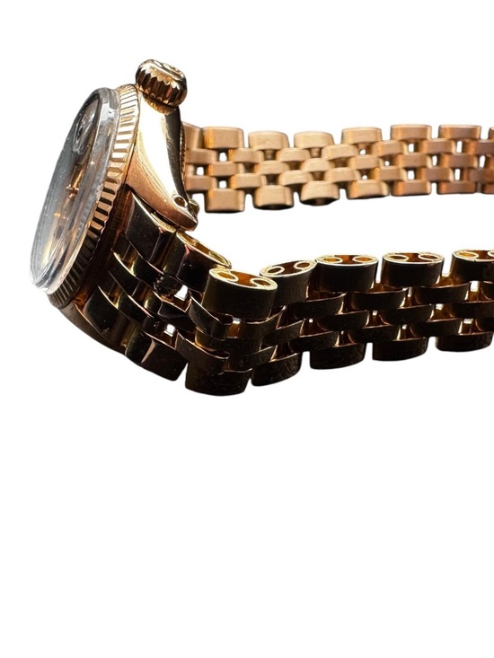 1960\'s Rolex Ladies Datejust 18K Pink Gold Watch 6517 Champagne Dial #24698